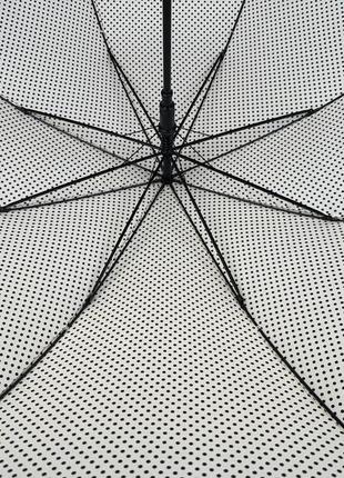 Зонт-трость с рюшами в горошек, полуавтомат на 8 спиц от swifts, беж топ5 фото
