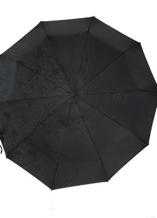 Жіноча парасоля напівавтомат на 10 спиць bellisimo "flower land", проявлення, чорний колір, 0461-42 фото