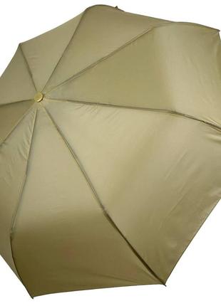Женский однотонный зонт полуавтомат на 8 спиц от toprain, бежевый топ