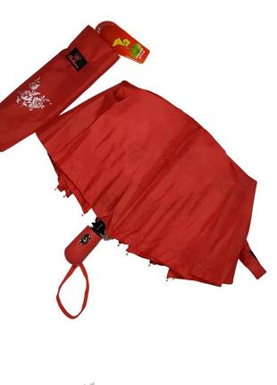 Женский зонт полуавтомат на 10 спиц bellisimo "flower land", проявка, красный цвет, 0461-6 топ4 фото