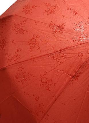 Женский зонт полуавтомат на 10 спиц bellisimo "flower land", проявка, красный цвет, 0461-6 топ3 фото
