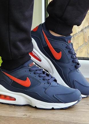 Чоловічі сині кросівки n!ke air max 93 шкіряні найки (розміри: 41,42,43,44,45) відео огляд9 фото