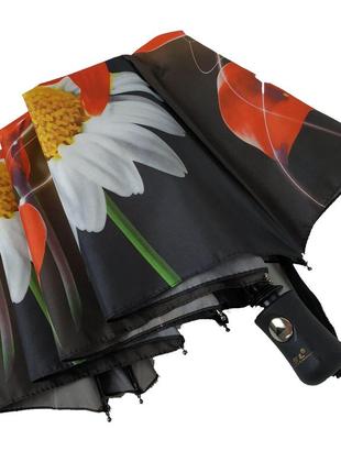 Жіноча парасоля напівавтомат susino з білими ромашками, 043006-26 фото