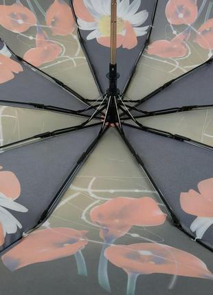 Жіноча парасоля напівавтомат susino з білими ромашками, 043006-25 фото