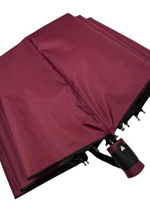 Женский зонт полуавтомат на 10 спиц антиветер с принтом городов внутри от bellissimo, бордовый, топ7 фото