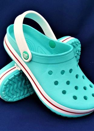 Женские тапочки croc$ бирюзовые кроксы шлёпки сланцы (размеры: 36,38) топ3 фото