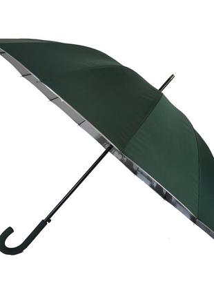 Женский зонт-трость с городами на серебристом напылении под куполом от toprain, зеленый, 01011-8 топ2 фото