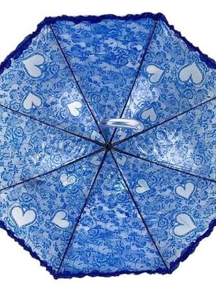 Дитяча прозора парасоля-тростина з ажурним принтом від sl, синій, 018102-23 фото