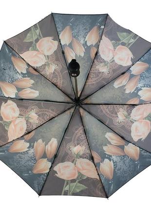Женский зонт полуавтомат "s&l", цветочный принт, топ4 фото