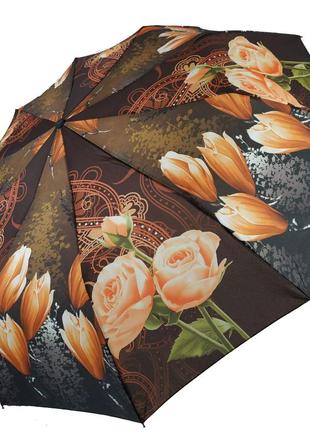Женский зонт полуавтомат "s&l", цветочный принт, топ1 фото