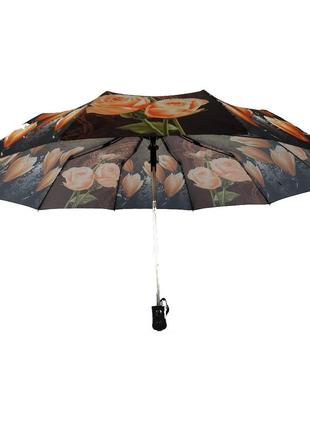 Женский зонт полуавтомат "s&l", цветочный принт, топ2 фото