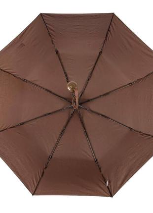 Женский зонт полуавтомат коричневый с принтом букв по куполу 02052-8 топ3 фото