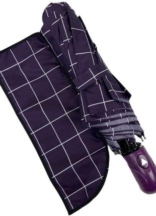 Жіноча парасолька напівавтомат toprain на 8 спиць у карту, фіолетова, 02023-27 фото