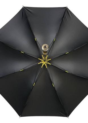 Однотонный зонт-трость, полуавтомат на 8 спиц от фирмы rst, черный, 01113-1 топ3 фото