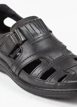 Літні чоловічі шкіряні класичні туфлі comfort чорні прошиті з перфорацією на літо *030 ч*3 фото
