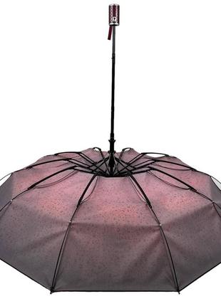 Женский зонт полуавтомат с принтом капель от bellissimo, антиветер, бордовый м0627-1 топ5 фото