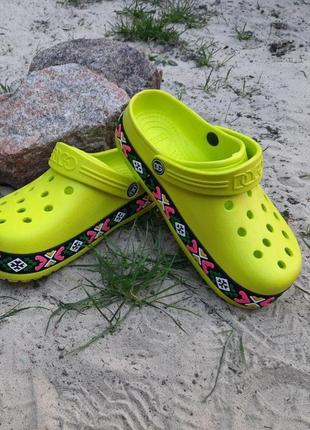 -женские тапочки croc$ лайм кроксы шлёпки сланцы жолтые (размеры: 37,39,40) топ3 фото