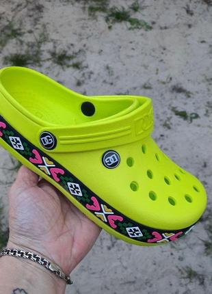 -женские тапочки croc$ лайм кроксы шлёпки сланцы жолтые (размеры: 37,39,40) топ1 фото