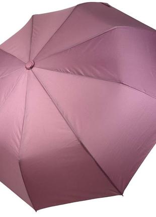 Женский однотонный зонт полуавтомат на 9 спиц антиветер от toprain, нежно-розовый, 0119-3 топ