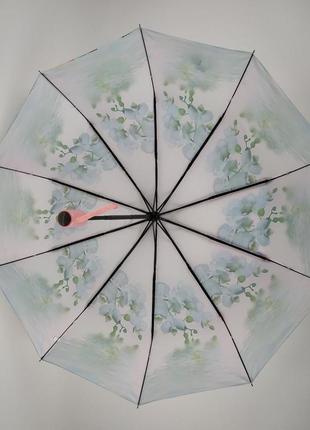 Женский зонт полуавтомат с орхидеями от thebest-flagman, белый, 0733-3 топ5 фото