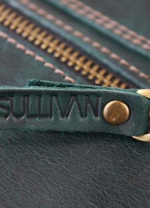 Сумка женская кожаная маленькая клатч sullivan sg17(25) зеленая топ8 фото