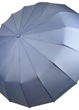 Однотонна автоматична парасоля на 16 карбонових спиць антивітер від toprain, блакитний, 0918-9