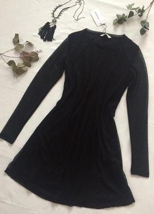 Міні сукня чорне з прозорої тканини stradivarius