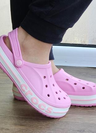 Женские кроксы розовые тапочки croc$ шлёпанцы (размеры: 34,35,36,37,38) топ3 фото