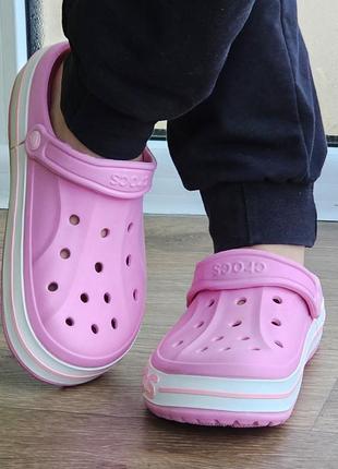 Женские кроксы розовые тапочки croc$ шлёпанцы (размеры: 34,35,36,37,38) топ4 фото