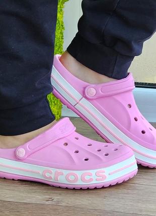 Женские кроксы розовые тапочки croc$ шлёпанцы (размеры: 34,35,36,37,38) топ7 фото