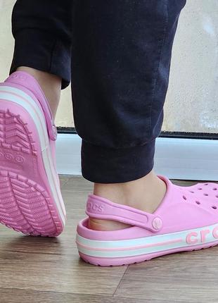 Женские кроксы розовые тапочки croc$ шлёпанцы (размеры: 34,35,36,37,38) топ2 фото