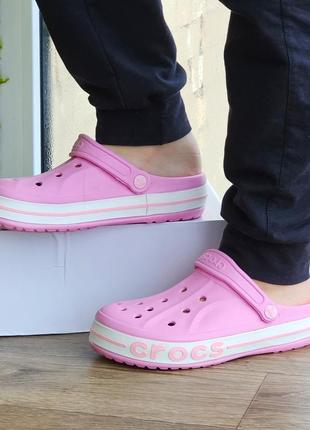 Женские кроксы розовые тапочки croc$ шлёпанцы (размеры: 34,35,36,37,38) топ9 фото