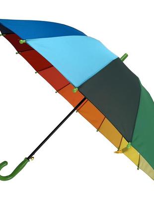 Детский полуавтоматический зонт-трость "zebest" от flagman, подойдет для школьников, зеленая ручка топ2 фото