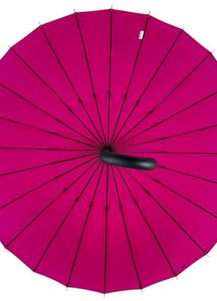 Однотонный механический зонт-трость на 24 спицы от toprain, розовый, топ4 фото