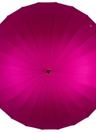Однотонный механический зонт-трость на 24 спицы от toprain, розовый, топ3 фото