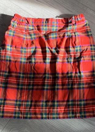 Шерстяная юбка в шотландскую клетку1 фото
