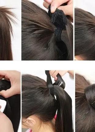 Прицепной хвост блонд 60см, косы, конский хвост, термоволокно