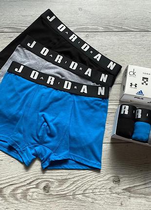 Набор мужских трусов боксеров jordan 5 штук стильные брендовые трусы боксеры джордан в фирменной коробке8 фото