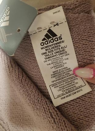 Шарф adidas, адидас оригінал, колір попеляста троянда 170х16 см3 фото