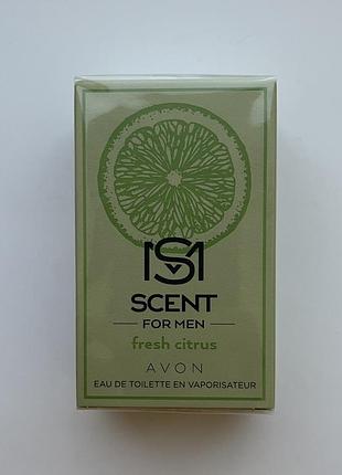 Туалетная вода avon scent for men crispy fresh citrus для него, 30мл.