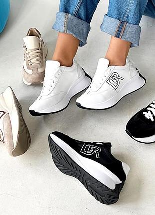 Кроссовки женские из натуральной кожи и замши