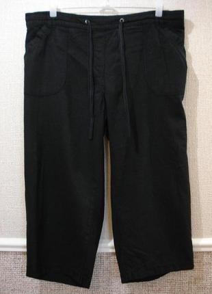 Льняные летние брюки капри большого размера 18(xxxl)