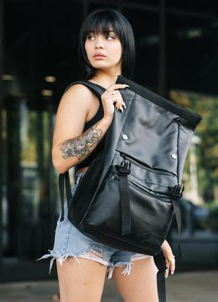 Женский рюкзак ролл sambag rolltop zard - черный4 фото