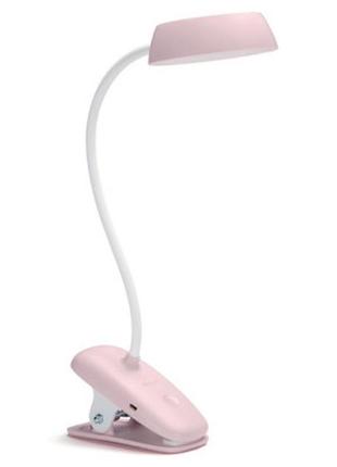 Настольная лампа philips led reading desk lamp donutclip 3w, 4000k, 1200mah (lithium battery), рожевий