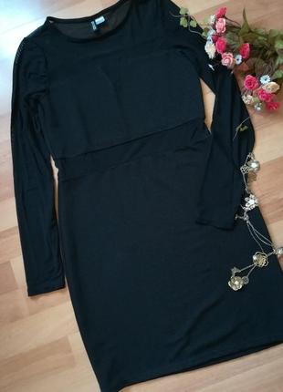Короткое черное платье divided  h&m1 фото