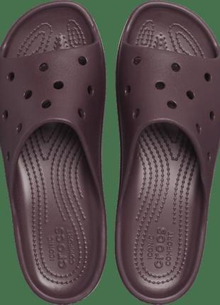 Crocs platform slide  шлепанцы крокс на платформе,цвет вишня.2 фото