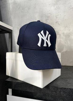 Бейсболка new york yankees с фиксатором синяя кепка летняя нью йорк янкис джинс