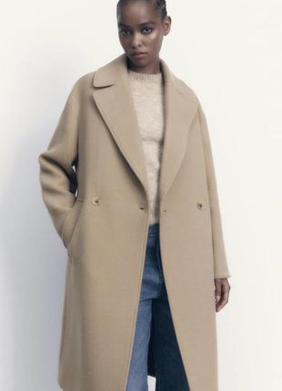 Zara пальто из шерсти