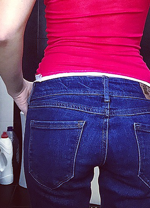 Синие джинсы mango/ базовые брюки/ стильные штаны/2 фото