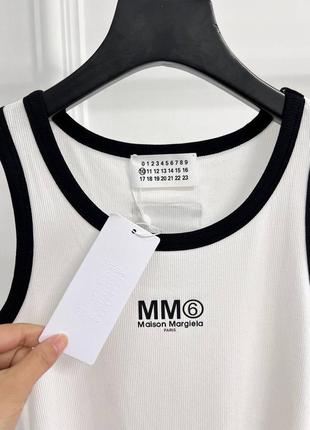 Майка maisom margiela белая черная 8